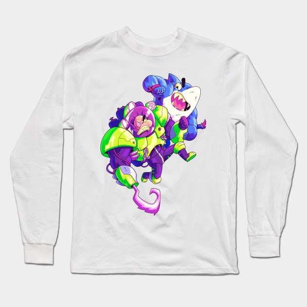 Shark Attack! Long Sleeve T-Shirt by Mikeycomix